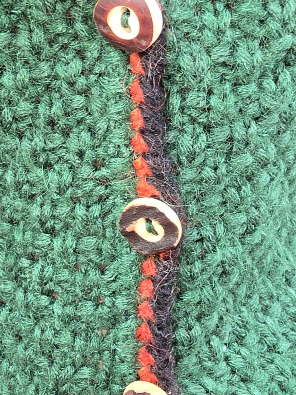 Austrian Trachten Tyrolean Wool Handknit Green Vest Waist Coat - Picture 10 of 12